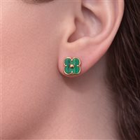 Boucles d'oreilles Lucos Femme in Argent Malachite ESOR D46